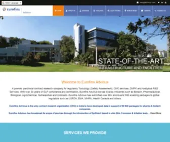 Advinus.com(Contract Research Organization CRO) Screenshot