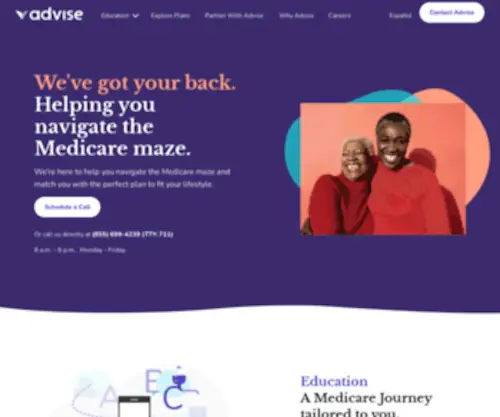 Adviseinsurance.com(Find a Medicare plan) Screenshot