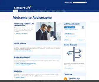 Adviserzone.co.uk(Standard Life’s Adviserzone) Screenshot