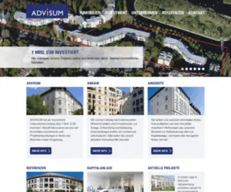 Advisum.de(Investment-Unternehmen, Wohnimmobilien, Kapitalanlage, Eigentumswohnung) Screenshot