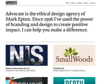 Advocatedesign.co.uk(Advocate ethical design agency) Screenshot