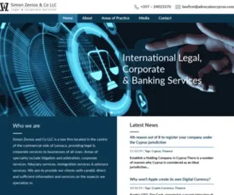 Advocatescyprus.com(Simon Zenios & Co LLC) Screenshot
