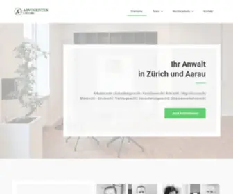 Advocenter.ch(▷ Ihr Anwalt in Zürich und Aarau) Screenshot