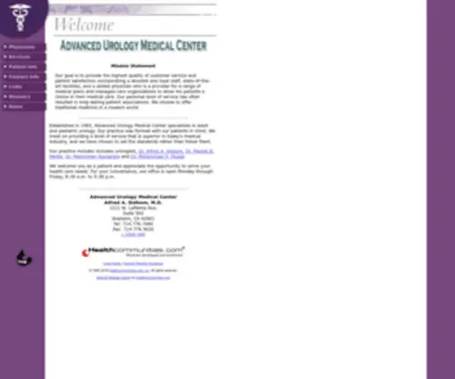 Advurologycenter.com(Advanced Urology Medical Center) Screenshot