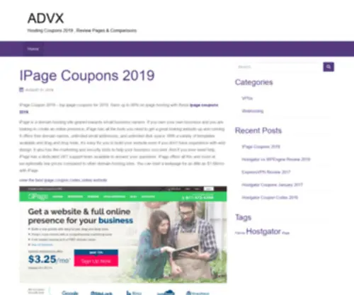 ADVX.org(Hostgator 1 Cent Coupon 2021) Screenshot