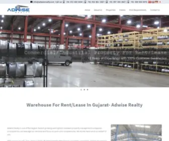 Adwiserealty.com(Warehouse for Rent in Ahmedabad) Screenshot