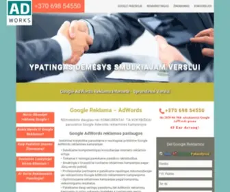 Adworks.lt(Google Reklama) Screenshot