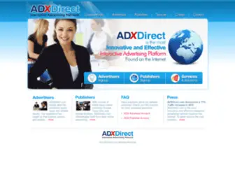 AdxDirect.com(Banner ad network and online ad network professionalism) Screenshot