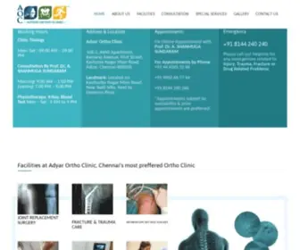 Adyarorthoclinic.com(Adyar Ortho Clinic Chennai) Screenshot