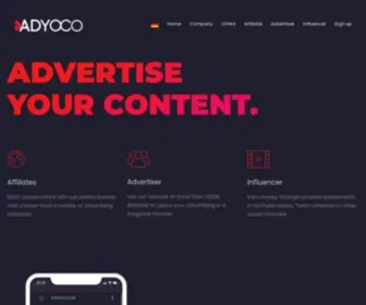 Adyoco.com(Advertise your content) Screenshot