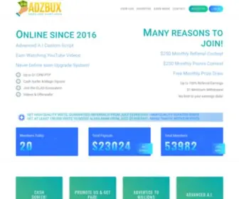 Adzbux.com(Adzbux PTC) Screenshot