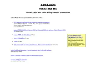 AE64.com(Subaru radio and radio wiring harness information) Screenshot