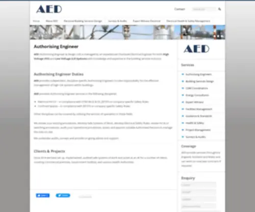 Aedassociates.co.uk(AED Authorising Engineer & Design Ltd) Screenshot