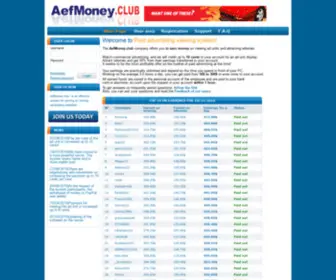 Aefmoney.club(Viewing payed advertising sites) Screenshot