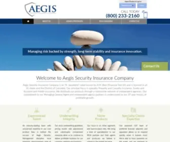 Aegisfirst.net(Aegis Security Insurance Company) Screenshot