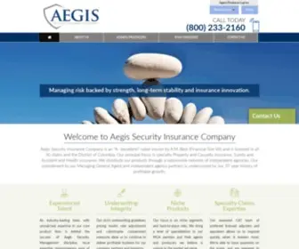 Aegisinsurance.com(Aegis Security Insurance Company) Screenshot