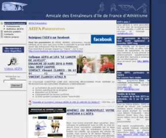 Aeifa.com(Amicale des Entraineurs d'Ile de France d'Athlétisme) Screenshot