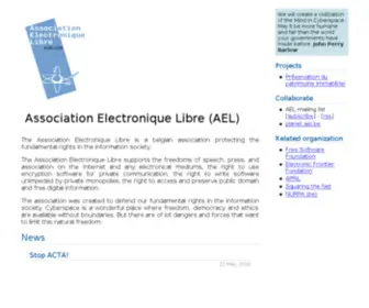 Ael.be(Association Electronique Libre ASBL (NG)) Screenshot