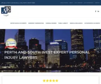 Aelegal.com.au(Perth's Personal Injury Law Experts) Screenshot