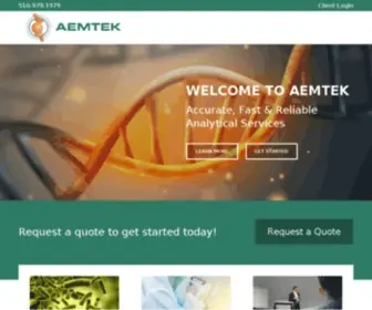 Aemtek.com(Accurate, Fast & Reliable Analytical Services) Screenshot