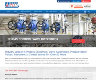 Aeonpec.com(Aeon Process Equipment &amp; Controls) Screenshot