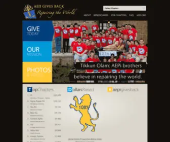 Aepigivesback.org(AEPi Gives Back) Screenshot