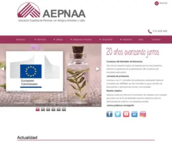 Aepnaa.org(Asociación Española de Personas con Alergia a Alimentos y Látex) Screenshot