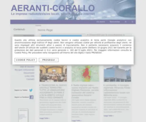 Aeranticorallo.it(Aeranti-Corallo l’associazione delle radio e tv locali italiane) Screenshot