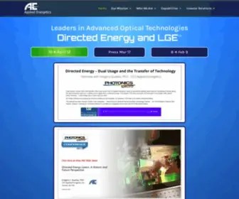 Aergs.com(Applied Energetics) Screenshot