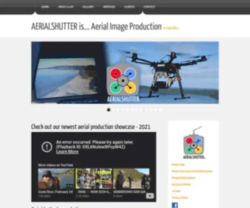 Aerialshutter.com(Low Level Aerial Photography in Costa Rica) Screenshot