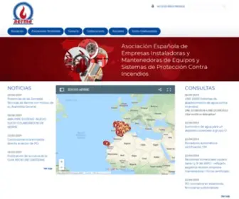 Aerme.com(Asociación Española de Empresas Instaladoras y Mantenedoras de Equipos y Sistemas de Protección Contra Incendios) Screenshot