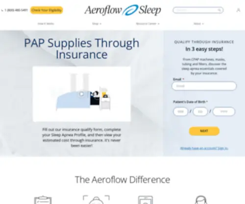 Aeroflowsleep.com(Aeroflow Sleep) Screenshot