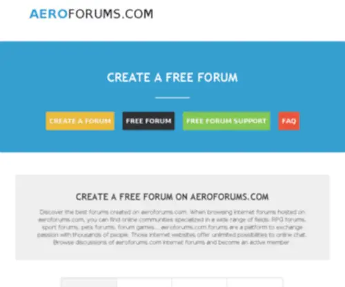 Aeroforums.com(Free forum) Screenshot