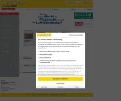 Aerokurier-Markt.de(Flugzeuge, Avionik und Luftfahrtbedarf) Screenshot