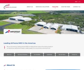 Aeroman.com.sv(MRO Holdings Aeroman) Screenshot