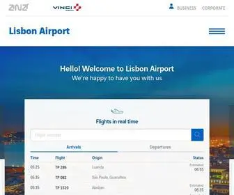 Aeroportolisboa.pt(Lisbon Airport) Screenshot