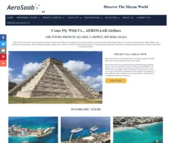 Aerosaab.com(Airplane Tours from Playa del Carmen to Chichen Itza Mayan Ruins) Screenshot