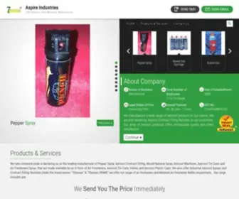 Aerosolindia.in(Aspire Industries) Screenshot