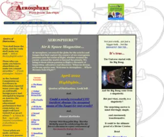 Aerosphere.com(Aerosphere Air and Space Magazine) Screenshot