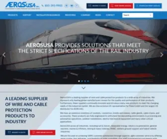 Aerosusa.com(Industrial Wire & Cable Protection Supplier) Screenshot