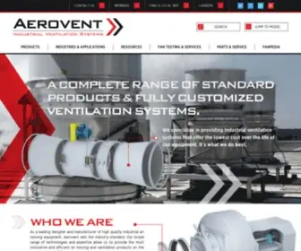 Aerovent.com(Industrial Fans Ventilators and Blowers) Screenshot