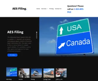 Aes-Filing.com(File your AES online for Customs Border Patrol and US Census Bureau) Screenshot