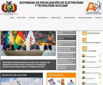 Aetn.gob.bo(Autoridad de Fiscalización de Electricidad y Tecnología Nuclear) Screenshot