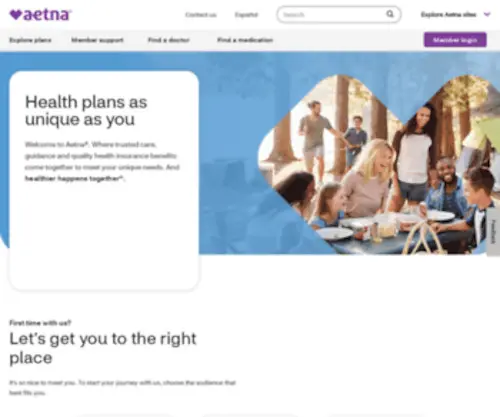 Aetna.com(Health Insurance Plans) Screenshot