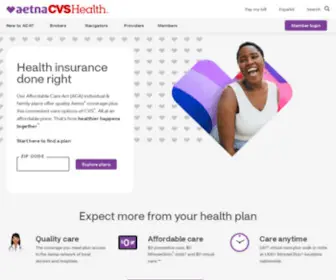 AetnacVshealth.com(ACA Health Insurance Plans & Coverage) Screenshot