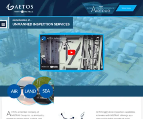 Aetosgroup.com(Robotic Unmanned Drone NDT Inspections for Energy) Screenshot