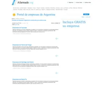 Afarmade.org(Portales de empresas Argentinas clasificados por poblaciones) Screenshot