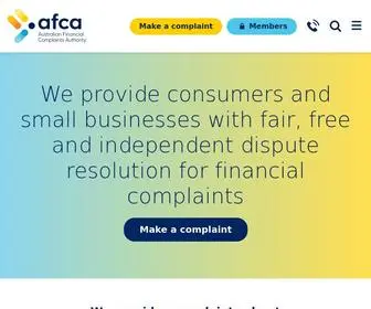 Afca.org.au(The Australian Financial Complaints Authority (AFCA)) Screenshot