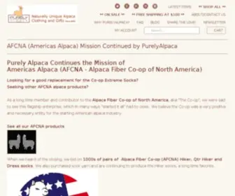 Afcna.com(Alpaca Fiber Cooperative of North America) Screenshot