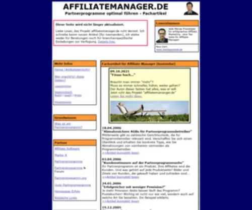 Affiliatemanager.de(Affiliate Manager Beratung Programmbetreiber Affiliatemanager) Screenshot